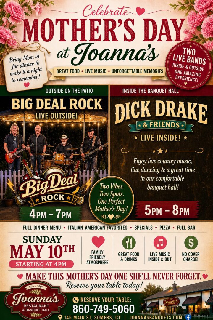 Rock the Night away at Joanna's with Mom for Mother's Day